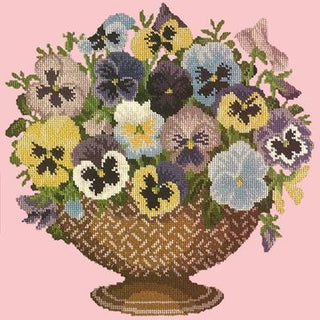 Pansy Bowl Needlepoint Kit Kits Elizabeth Bradley Design Pale Rose 
