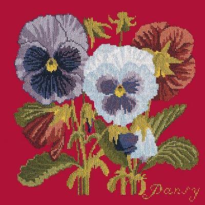 Pansy Needlepoint Kit Kits Elizabeth Bradley Design Bright Red 
