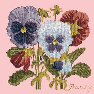 Pansy Needlepoint Kit Kits Elizabeth Bradley Design Pale Rose 
