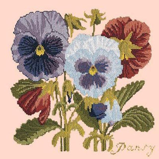 Pansy Needlepoint Kit Kits Elizabeth Bradley Design Salmon Pink 
