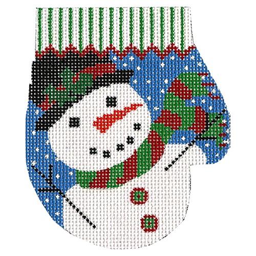 Papa Snowman Mitten Painted Canvas The Meredith Collection 