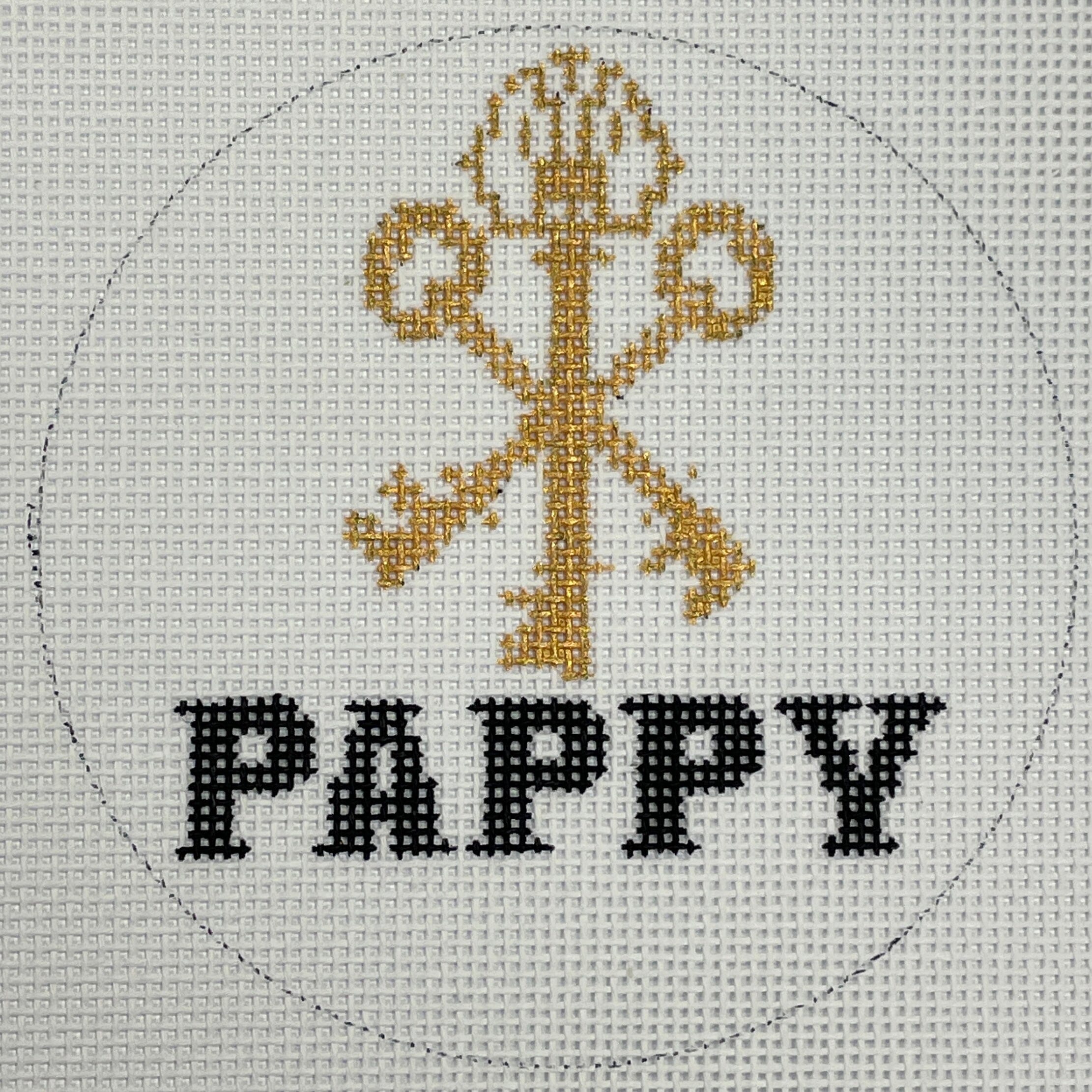 Pappy Van Winkle Ornament Painted Canvas Elm Tree Needlepoint  - 1