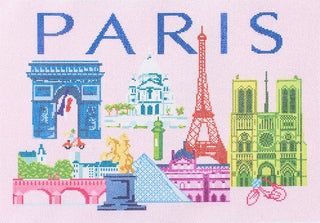 Paris Travel Pillow Printed Canvas Needlepoint To Go 
