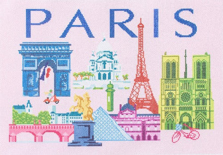 Paris Travel Pillow Printed Canvas Needlepoint To Go 