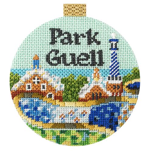 Park Guell with Stitch Guide Painted Canvas Needlepoint.Com 