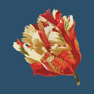 Parrot Tulip Needlepoint Kit Kits Elizabeth Bradley Design Dark Blue 
