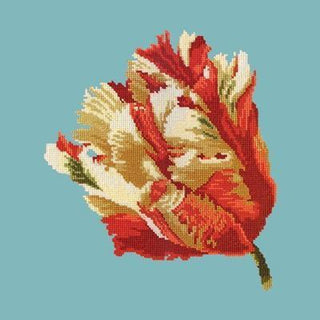 Parrot Tulip Needlepoint Kit Kits Elizabeth Bradley Design Duck Egg Blue 
