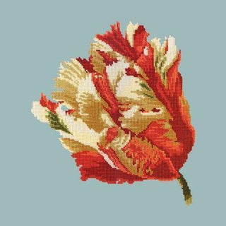 Parrot Tulip Needlepoint Kit Kits Elizabeth Bradley Design Pale Blue 
