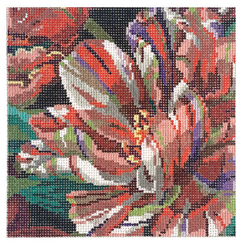 Parrot Tulip Small Pillow Painted Canvas CBK Needlepoint Collections  - 1