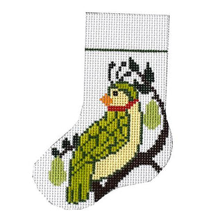 Partridge in a Pear Tree Mini Stocking Painted Canvas J. Child Designs 
