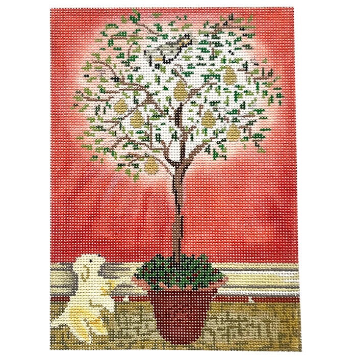 Partridge in Pear Tree Orn Painted Canvas CBK Needlepoint Collections 