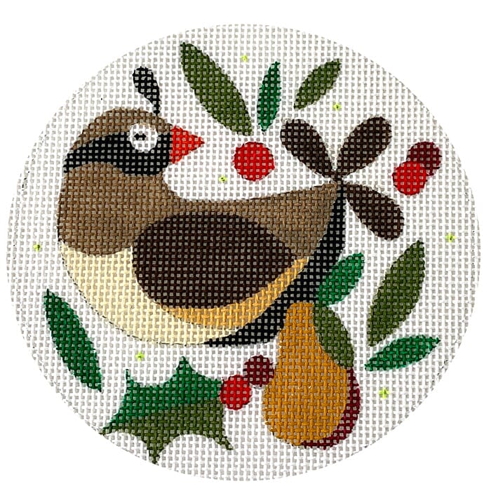 Partridge Round - 12 days of Christmas Painted Canvas Raymond Crawford Designs 