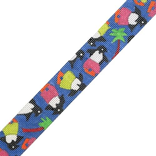 Party Penguins Belt on 18 Painted Canvas The Meredith Collection  - 1