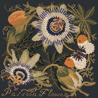 Passion Flower Needlepoint Kit Kits Elizabeth Bradley Design Black 
