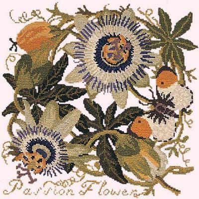 Passion Flower Needlepoint Kit Kits Elizabeth Bradley Design Cream 
