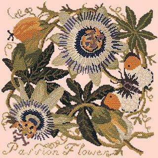 Passion Flower Needlepoint Kit Kits Elizabeth Bradley Design Salmon Pink 
