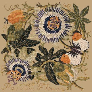 Passion Flower Needlepoint Kit Kits Elizabeth Bradley Design Sand 
