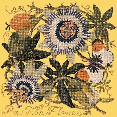 Passion Flower Needlepoint Kit Kits Elizabeth Bradley Design Sunflower Yellow 
