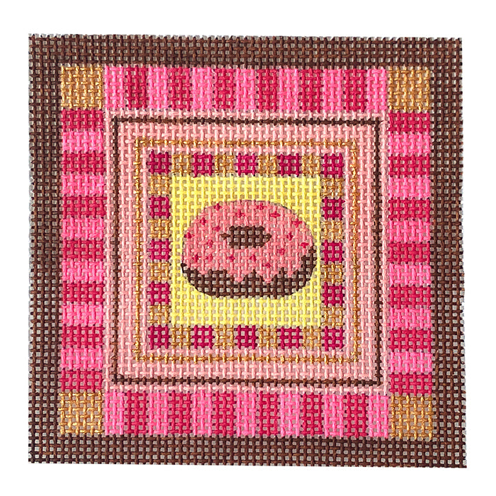 Pastry Petites   Donut Painted Canvas Eye Candy Needleart  - 1