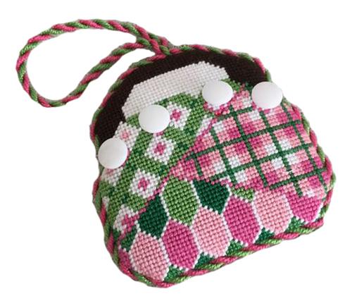 Patch Bermuda Bag Painted Canvas Two Sisters Needlepoint  - 1