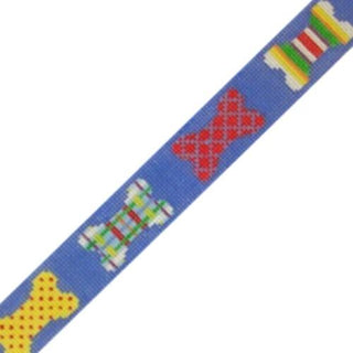 Patchwork Dog Bone / Dog Collar Painted Canvas Susan Roberts Needlepoint Designs, Inc. 
