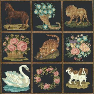 Patchwork Pieces Needlepoint Kit Kits Elizabeth Bradley Design Black 
