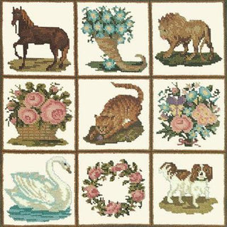 Patchwork Pieces Needlepoint Kit Kits Elizabeth Bradley Design Winter White 

