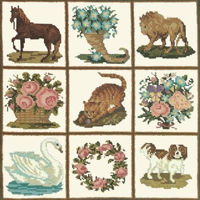 Patchwork Pieces Needlepoint Kit Kits Elizabeth Bradley Design Winter White 
