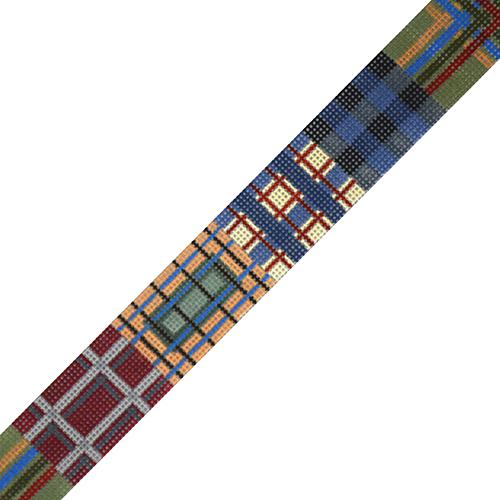 Patchwork Plaid Belt Painted Canvas The Meredith Collection 