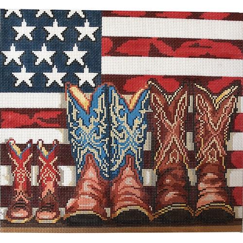 Patriotic Boots Painted Canvas Birds of a Feather 