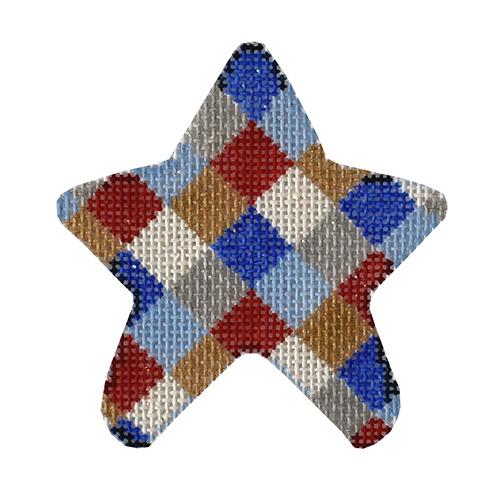 Patriotic Harlequin Mini Star Painted Canvas Associated Talents  - 1