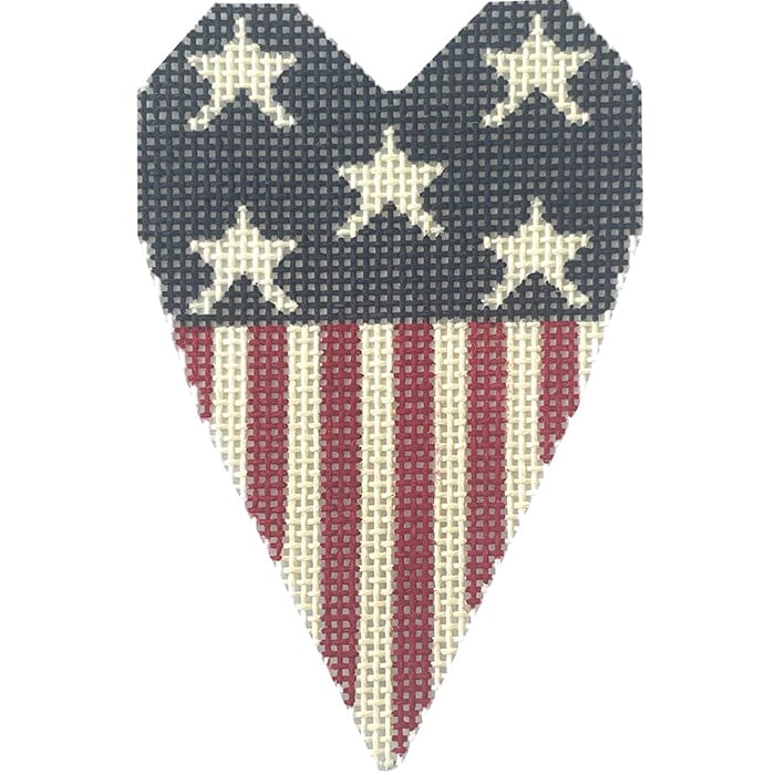 Patriotic Heart A Painted Canvas NeedleDeeva 