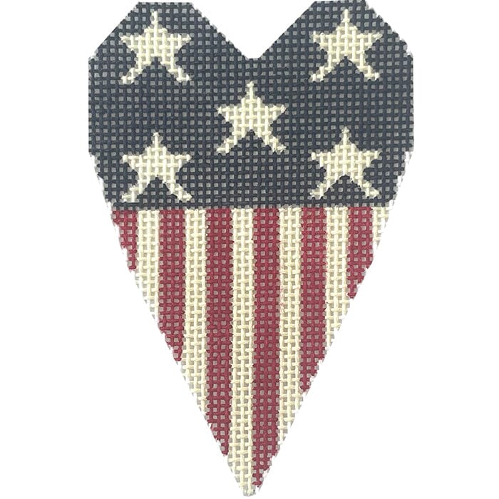 Patriotic Heart A Painted Canvas NeedleDeeva  - 1