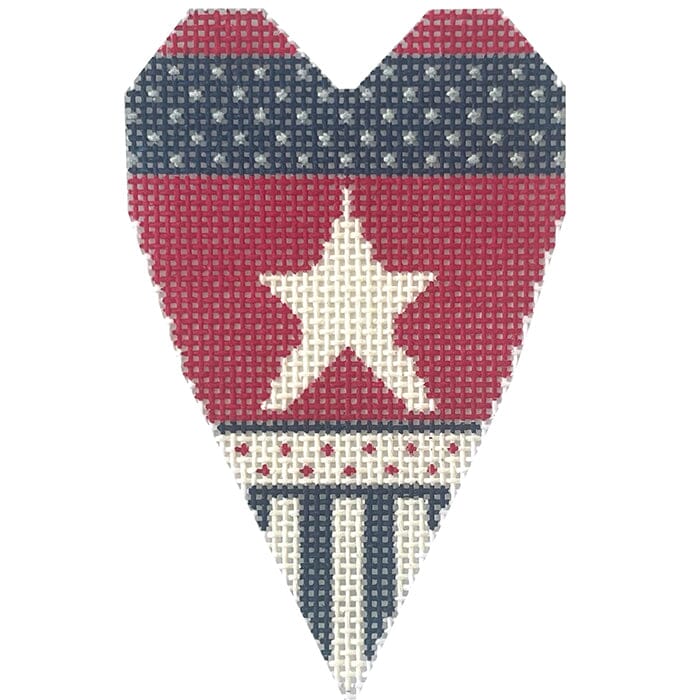 Patriotic Heart B Painted Canvas NeedleDeeva  - 1