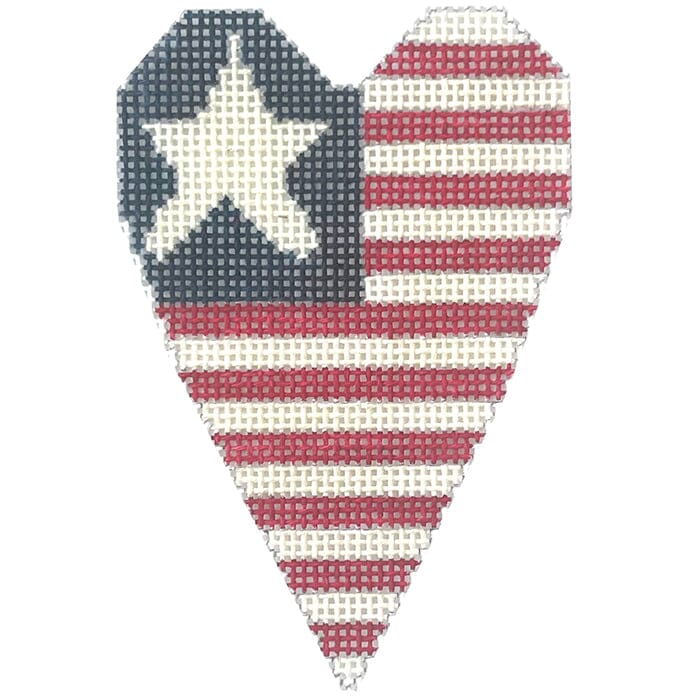 Patriotic Heart D Painted Canvas NeedleDeeva 