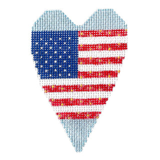 Patriotic Mini Heart Painted Canvas NeedleDeeva 
