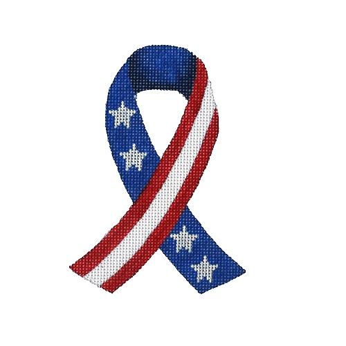 Patriotic Ribbon Painted Canvas Pepperberry Designs 