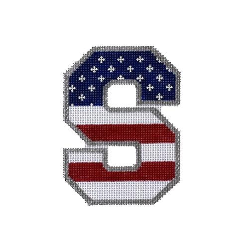 Patriotic "S" Painted Canvas Pepperberry Designs 
