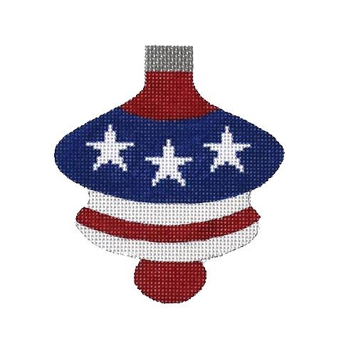 Patriotic Spindle Ornament Painted Canvas Pepperberry Designs  - 1