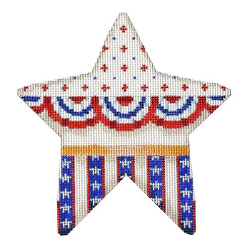 Patriotic Star - Bunting, Stars, Stripes Painted Canvas Associated Talents 