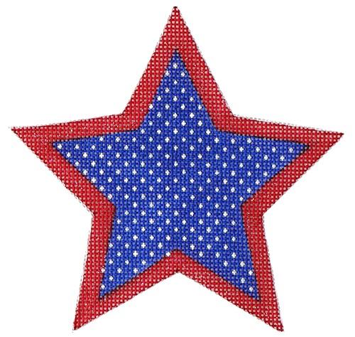 Patriotic Star Painted Canvas Kate Dickerson Needlepoint Collections 