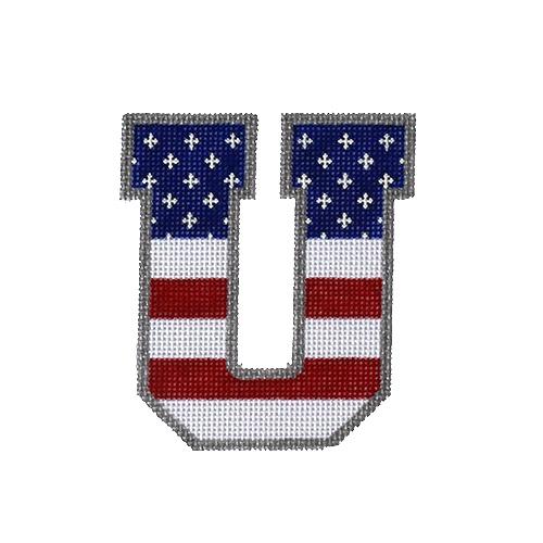 Patriotic "U" Painted Canvas Pepperberry Designs 