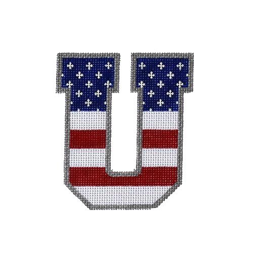 Patriotic "U" Painted Canvas Pepperberry Designs  - 1