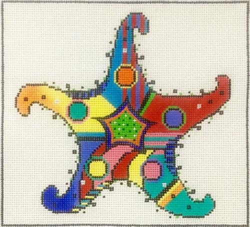 Patterned Starfish Painted Canvas Alice Peterson 