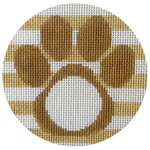 Paw Monogram Round Painted Canvas Rachel Donley  - 1