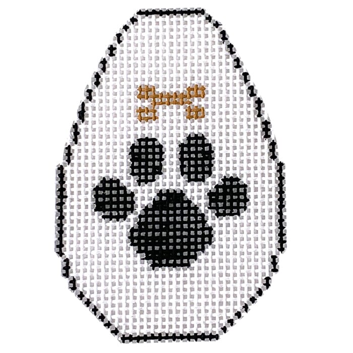 Paw with Bone Key Chain Painted Canvas The Meredith Collection 