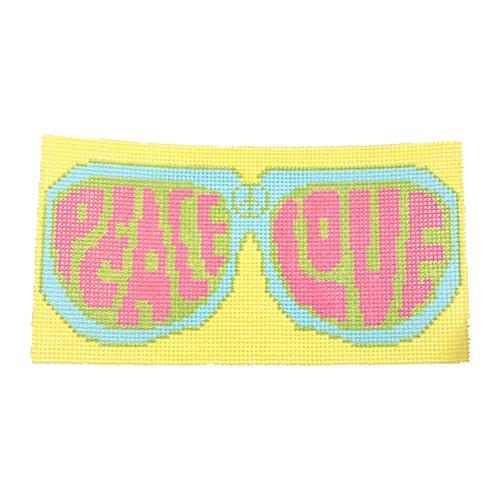 Peace and Love Eyeglass Case Painted Canvas Voila!  - 1