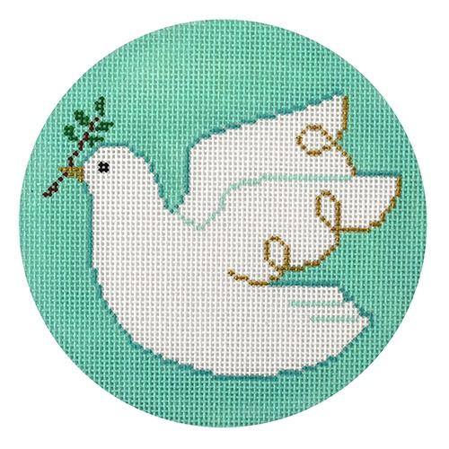 Peace Dove Ornament Painted Canvas Eye Candy Needleart  - 1