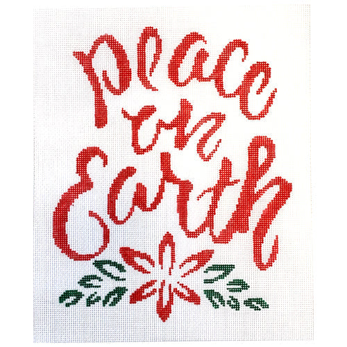 Peace on Earth Pillow Painted Canvas Kristine Kingston 