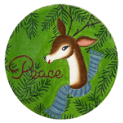 Peace Reindeer Ornament Painted Canvas Love You More 